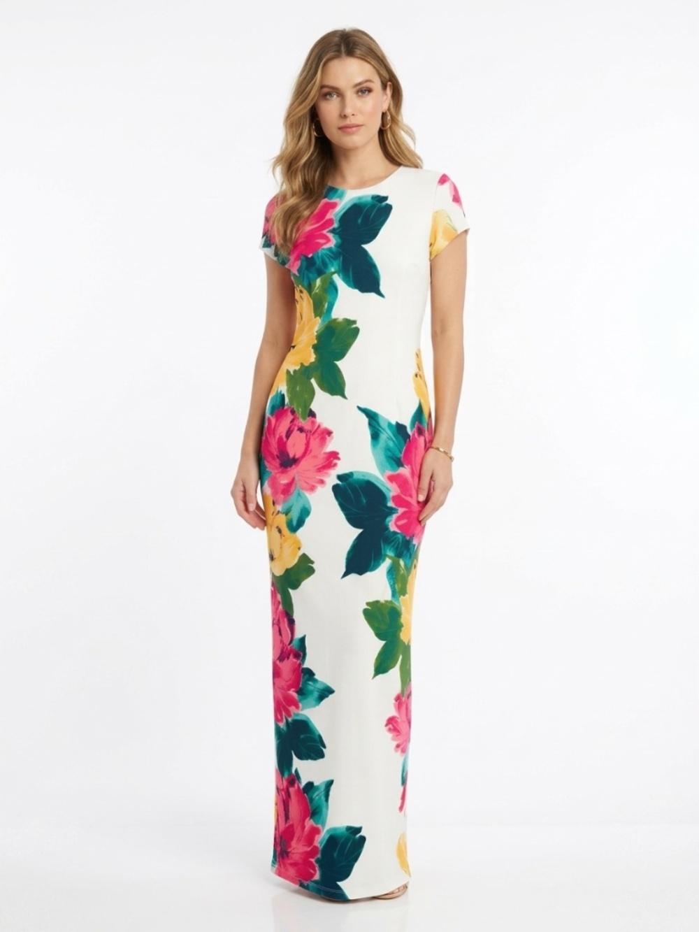 NWT Maggy London Floral Midi Summer Dress Sz Small Fully Lined, Poly/Span